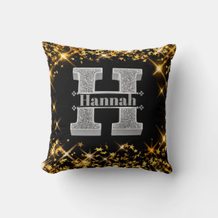 Personalisiert H Initial Silver Monogram Ihr Name Kissen