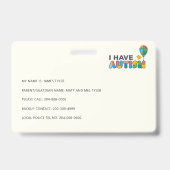 Personalisiert habe ich Autismus Ausweis (Rückseite)