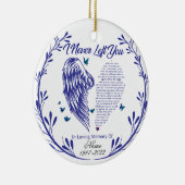 Personalisiert habe ich dich nie Verlassen, Angel  Keramik Ornament (Rechts)