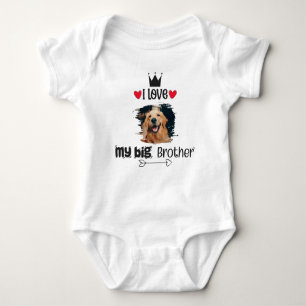 Personalisiert habe ich Liebe mein Big Brother Dog Baby Strampler