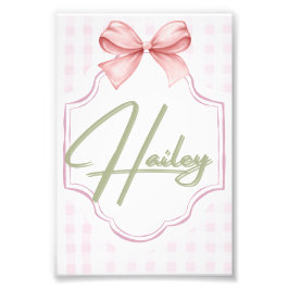 Personalisiert Hailey Baby Girl Kinderzimmer Bow&G Fotodruck