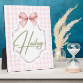 Personalisiert Hailey Baby Girl Kinderzimmer Bow&G Fotoplatte (Seite)