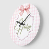 Personalisiert Hailey Baby Girl Kinderzimmer Bow&G Große Wanduhr (Winkel)