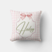 Personalisiert Hailey Baby Girl Kinderzimmer Bow&G Kissen (Vorderseite)