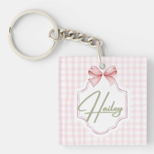 Personalisiert Hailey Baby Girl Kinderzimmer Bow&G Schlüsselanhänger (Vorderseite)