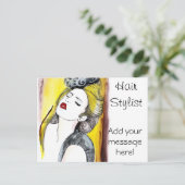 Personalisiert-Hair-Stylist Postkarte (Stehend Vorderseite)