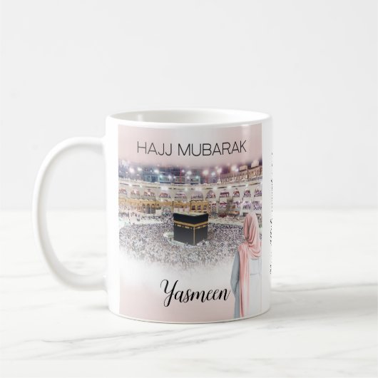 Personalisiert Hajj Mubarak Coffe Tasse Hajj Gift (Links)
