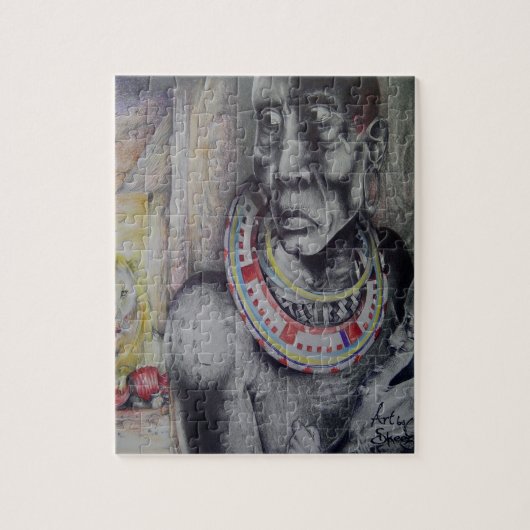 Personalisiert Hakuna Matata mit Lion Masai Puzzle (Vertikal)