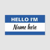 Personalisiert Hallo mein Name ist (blau) Namensschild (Vorderseite)