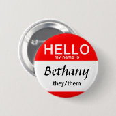 Personalisiert Hallo, mein Name ist Individuelle N Button (Vorne & Hinten)