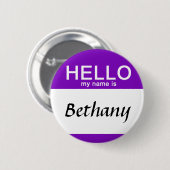 Personalisiert Hallo Mein Name ist Individuelle Na Button (Vorne & Hinten)