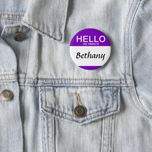 Personalisiert Hallo Mein Name ist Individuelle Na Button (Beispiel)