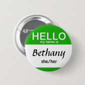 Personalisiert Hallo Mein Name ist Individuelle Na Button (Vorne & Hinten)