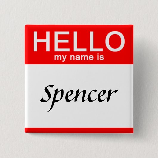 Personalisiert Hallo Mein Name ist Red Button Butt (Vorderseite)