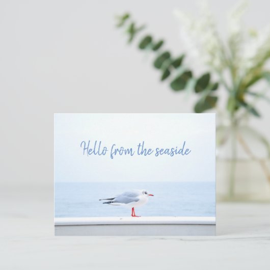 Personalisiert// Hallo // Seagull Postkarte (Stehend Vorderseite)