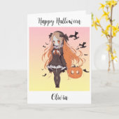 Personalisiert Halloween Anime Girl Karte (Gelbe Blume)
