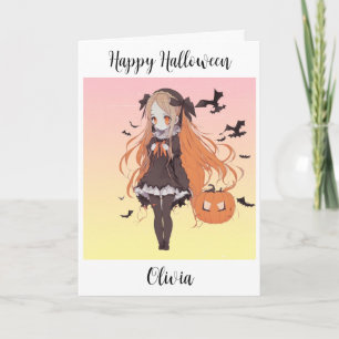 Personalisiert Halloween Anime Girl Karte