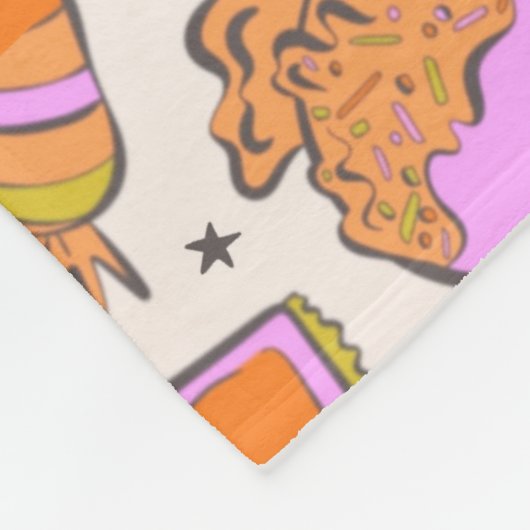 Personalisiert Halloween Candy Retro Groovy Blanke Fleecedecke (Ecke)