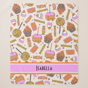 Personalisiert Halloween Candy Retro Groovy Blanke Sherpadecke