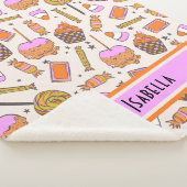 Personalisiert Halloween Candy Retro Groovy Blanke Sherpadecke (3/4)