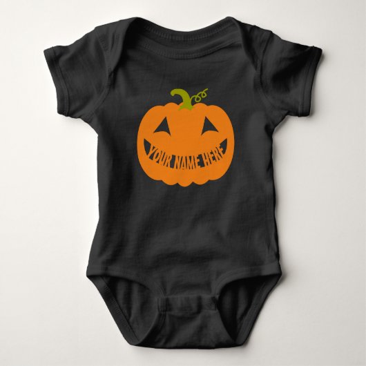 Personalisiert Halloween Pumpkin Baby Strampler (Vorderseite)
