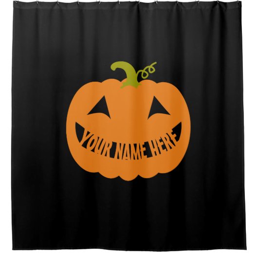 Personalisiert Halloween Pumpkin Duschvorhang (Vorderseite)