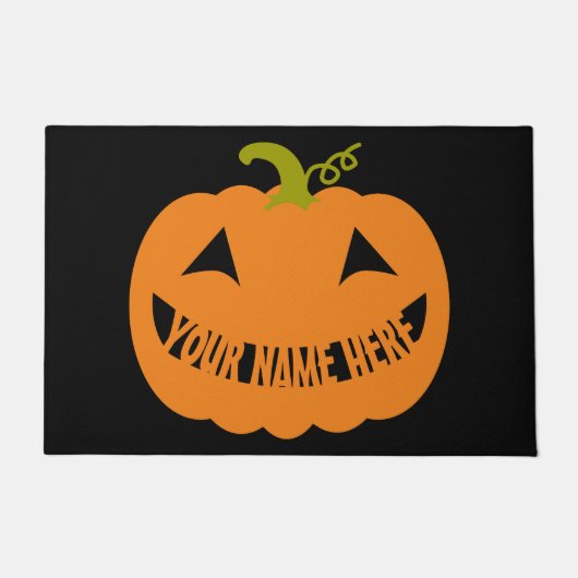 Personalisiert Halloween Pumpkin Fußmatte (Vorderseite)