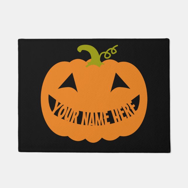 Personalisiert Halloween Pumpkin Fußmatte (Vorderseite)