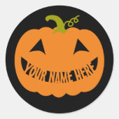 Personalisiert Halloween Pumpkin Runder Aufkleber (Vorderseite)
