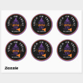 Personalisiert, Halloween Trick oder Treat Hocus P Runder Aufkleber (Blatt)