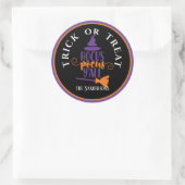 Personalisiert, Halloween Trick oder Treat Hocus P Runder Aufkleber (Tasche)