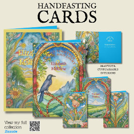 PERSONALISIERT HANDFASTING CARD PAGAN CELTIC RAVEN KARTE