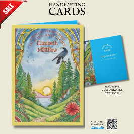 PERSONALISIERT HANDFASTING CARD PAGAN CELTIC RAVEN KARTE