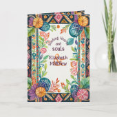 PERSONALISIERT HANDFASTING CARD PAGAN FOLKART FLOR KARTE (Vorderseite)