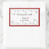 Personalisiert handgefertigt mit Liebe-Etiketten Rechteckiger Aufkleber (Tasche)