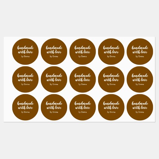 Personalisiert Handgefertigt mit Liebe Minimalisti Etiketten (Blatt)