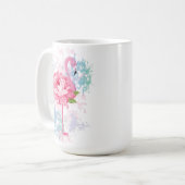 Personalisiert Handgemalt Rosa Flamingo Kaffeetasse (Vorderseite Links)