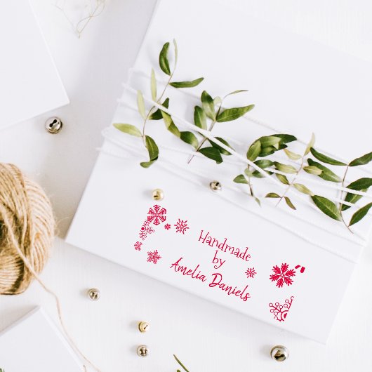 Personalisiert Handmade by Christmas Snowflake Bri Permastempel