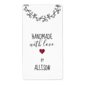 Personalisiert Handmade mit Liebe Rotes Herz | wei (Vorne)