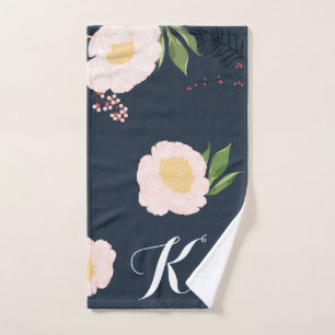 Personalisiert Handtuch Baby Pink Cosmos auf Navy
