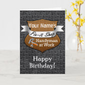 Personalisiert Handyman Fix-It-Individuelle Name G Karte (Gelbe Blume)