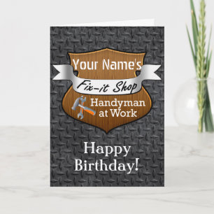 Personalisiert Handyman Fix-It-Individuelle Name G Karte