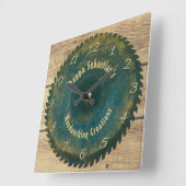 Personalisiert Handyman Woodworking Rustic Saw Bla Quadratische Wanduhr (Winkel)