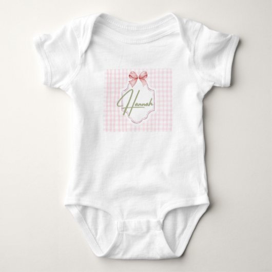 Personalisiert Hannah Baby Girl Kinderzimmer Bow&G Baby Strampler (Vorderseite)