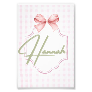 Personalisiert Hannah Baby Girl Kinderzimmer Bow&G Fotodruck