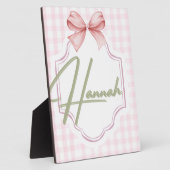 Personalisiert Hannah Baby Girl Kinderzimmer Bow&G Fotoplatte (Seite)
