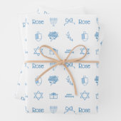 Personalisiert Hanukkah Preppy Sweet Geschenkpapier Set (Beispiel)