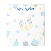 Personalisiert Hanukkah Themed Notizblock (Vorderseite)