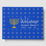 Personalisiert HANUKKAH Willkommen Gästebuch<br><div class="desc">Das personalisierte HANUKKAH Welcome Guest Book in Mittelblau Behalte die Erinnerungen Ihrer besonderen Ansammlungen lebendig, indem Sie die Gedanken Ihrer Gäste in diesem stilvollen Hanukkah Gästebuch sammeln. Der Platzhalter-Text ist anpassbar, sodass Sie die Beschreibung ändern können, z.B. zu Ihrem Familiennamen, Besucherbuch, etc. Geeignet für Hanukkah, Hochzeiten, Firmenveranstaltungen, Ansammlungen, Erntedank, besondere...</div>