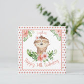 Personalisiert Happy 14. Geburtstagsmädchen Niedli Karte (Stehend Vorderseite)